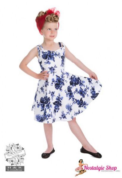 Kinderkleid blaue Rosen