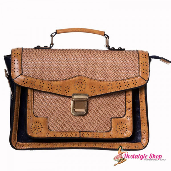 Banned Kunstleder Handtasche - navy / beige