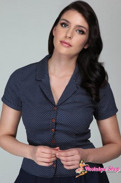 Collectif Caterina Mini Polka Dot Bluse