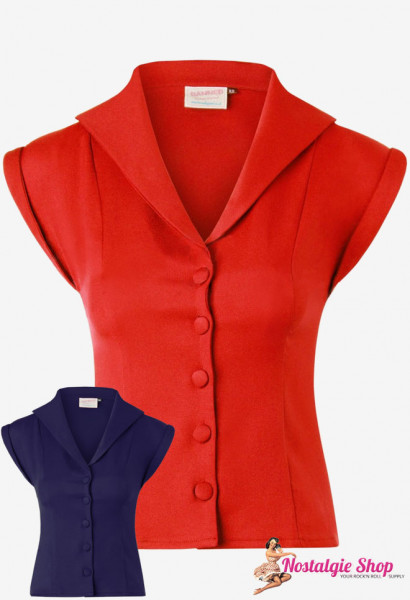 Retro Bluse - rot oder blau