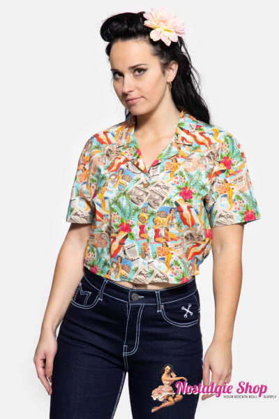 Queen Kerosin Hawaii-Bluse Vintage Summer